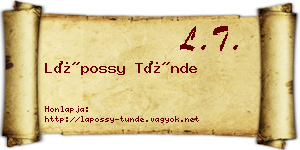 Lápossy Tünde névjegykártya